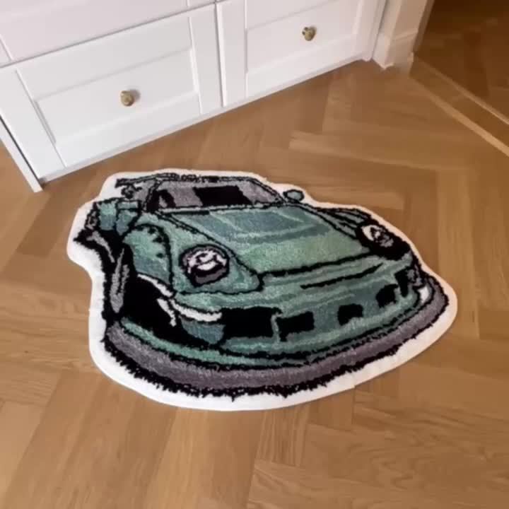 Soft Tufted Anti-Slip Porsche 911 Rug