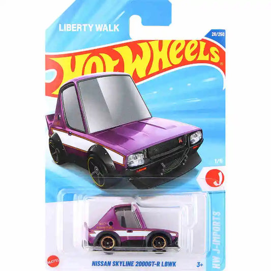 HotWheels Tooned Nissan Skyline 2000GT-R LBWK 1:64 Scale Model - Purple