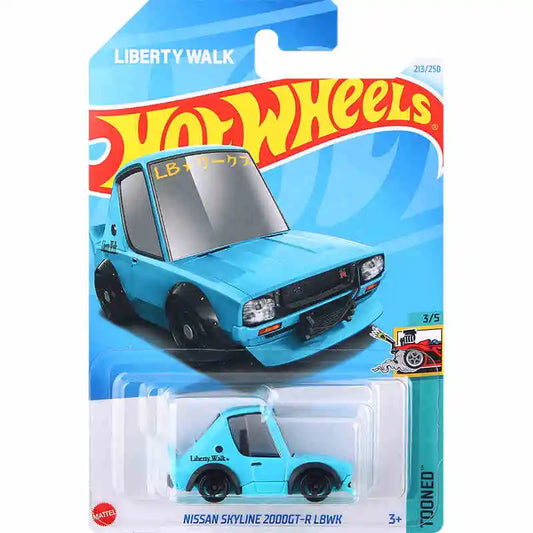 HotWheels Tooned Nissan Skyline 2000GT-R LBWK 1:64 Scale Model - Blue